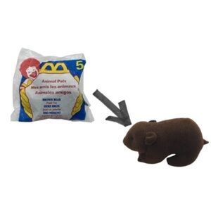 1997 McDonald’s Animal Pals Brown Bear #5 Plush Toy Happy Meal NIP Sealed
